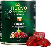 Консервированный корм для собак Nuevo Adult Venison with pasta, cranberry and safflower oil 800 г