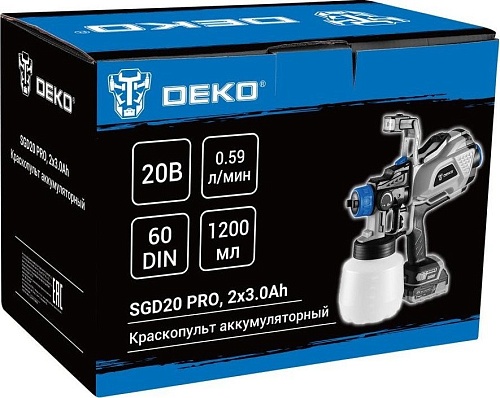 Краскораспылитель Deko SGD20 PRO 085-1337 (с 2-мя АКБ)
