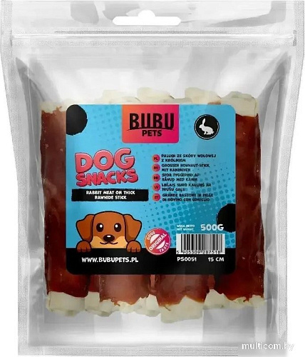 Лакомство для собак Bubu Pets Мясо кролика на толстых сыромятных палочках PS0051 (500 г)