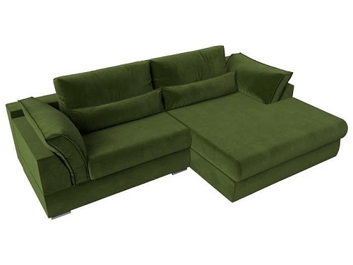 Угловой диван Mebelico Пекин 115410 (правый, микровельвет, зеленый)