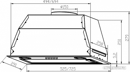 Кухонная вытяжка LEX GS Bloc P 600 (нержавеющая сталь)