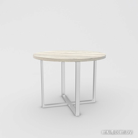 Кухонный стол Hype Mebel Раунд раздвижной 80x80 (белый/древесина белая)