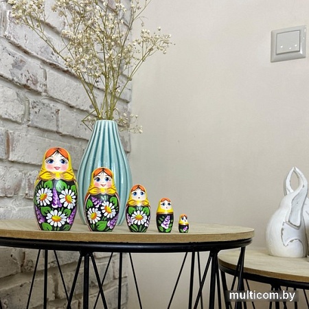 Развивающая игра Брестская Матрешка Девушка с сиренью и ромашками (набор 5 шт)