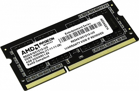 Оперативная память AMD Radeon Entertainment 4GB DDR3 SO-DIMM (R534G1601S1S-UO)