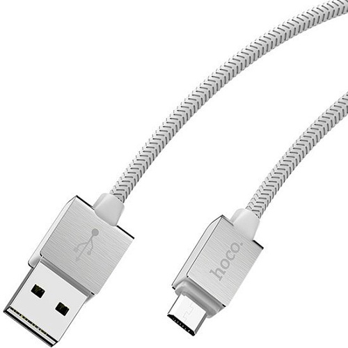 Кабель Hoco U49 microUSB (белый)