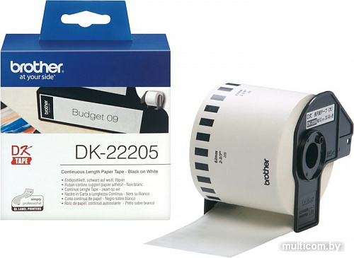 Самоклеящаяся термобумага Brother DK22205 (62 мм, 30.48 м)