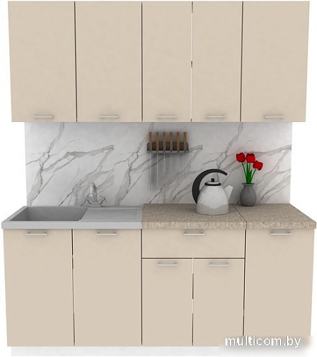 Готовая кухня ЭлиГард Lion 1.8 (персидский жемчуг/малага)