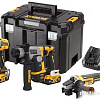 DeWalt DCK355P2T (шуруповерт, перфоратор, болгарка, 2 АКБ, кейс)
