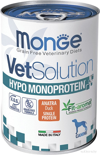 Сухой корм для собак Monge Vet Solution Dog Hypo с уткой (400 г)