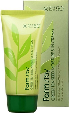 Крем солнцезащитный FarmStay Green Tea Seed Moisture Sun Cream SPF 50/PA+++ (70 г)