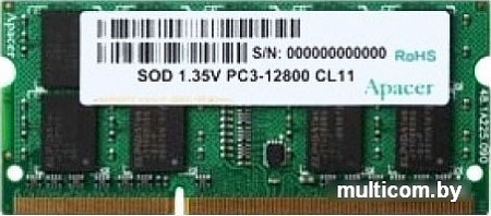 Оперативная память Apacer 4GB DDR3 SO-DIMM PC3-12800 (DV.04G2K.KAM)