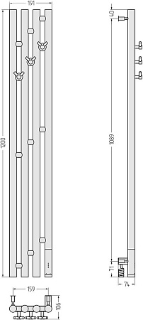 Полотенцесушитель Сунержа Кантата 3.0 120x15.9 31-5847-1216