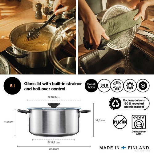 Кастрюля Fiskars Functional Form 1072317