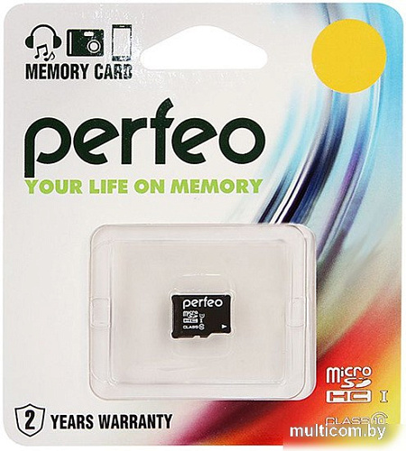 Карта памяти Perfeo microSDHC Class 10 16GB [PF16GMCSH10]