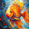 Картина по номерам ILikeGift Золотая рыбка KH1222P