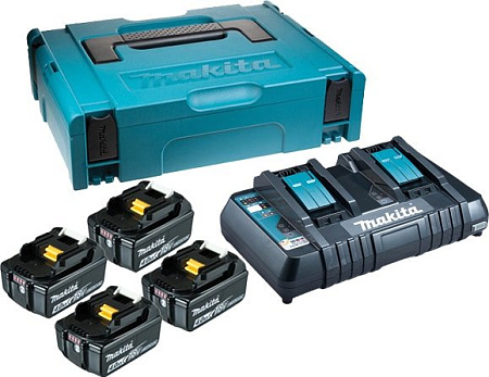 Аккумулятор с зарядным устройством Makita BL1860B + DC18RD (18В/6.0 а*ч + 18В)