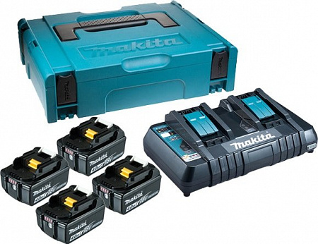 Аккумулятор с зарядным устройством Makita BL1860B + DC18RD (18В/6.0 а*ч + 18В)