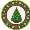 Набор десертных тарелок Elan Gallery Новогодняя елка 420679 (узор New Bone China)