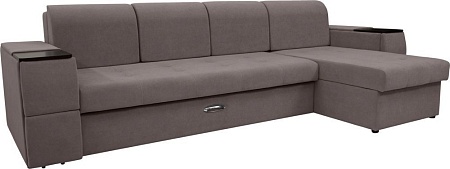 Сириус Лидер-13 с оттоманкой НПБ 330x165 (Eva 06 велюр темно-серый)