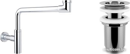 Сифон Wellsee Drainage System 182124004 (сифон, выпуск, хром)