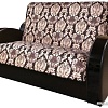 Диван Асмана Виктория 120 с декором 3 (велюр вензель подлокотник кожзам коричневый)