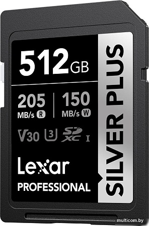 Карта памяти Lexar Professional SILVER PLUS SDXC LSDSIPL512G-BNNNG 512GB