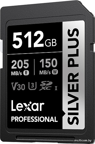 Карта памяти Lexar Professional SILVER PLUS SDXC LSDSIPL512G-BNNNG 512GB