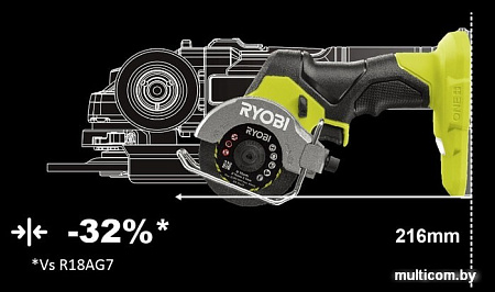 Дисковая (циркулярная) пила Ryobi RCT18C-0 5133004953 (без АКБ)