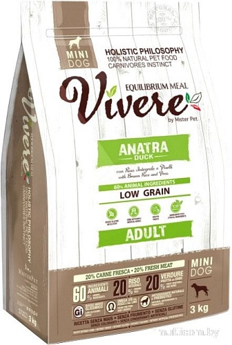 Сухой корм для собак Vivere Mini Adult Duck 3 кг