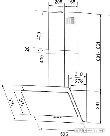 Кухонная вытяжка SHINDO Vela sensor 60 B/BG