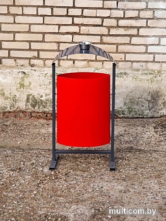 Уличная урна BZT DumH01 (красный, c пепельницей)