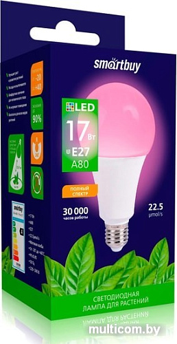 Светодиодная лампа SmartBuy SBL-A80-fito E27 17 Вт SBL-A80-17-fito-E27