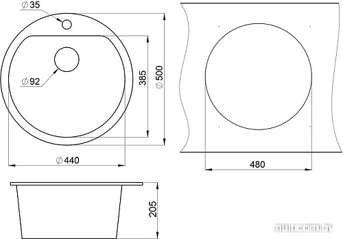 Кухонная мойка Granula 5101 (базальт)