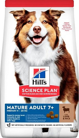 Сухой корм для собак Hill's Science Plan Medium Mature Adult 7+ Lamb & Rice 2.5 кг