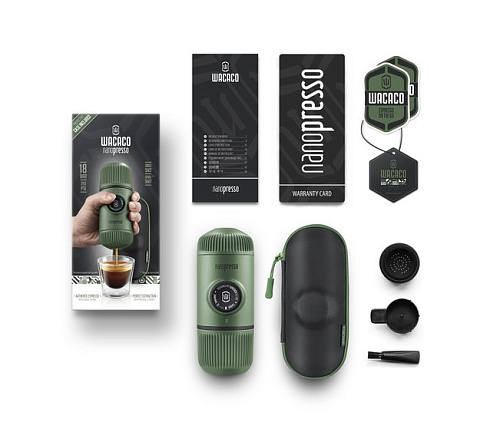 Ручная кофеварка WACACO Nanopresso Moss Green + Case