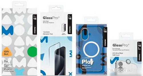 Чехол для телефона Momax Protection Bundle Set для iPhone 16 MXAP24STGS