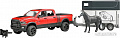 Bruder RAM 2500 Power Wagon with horse trailer and horse 02501