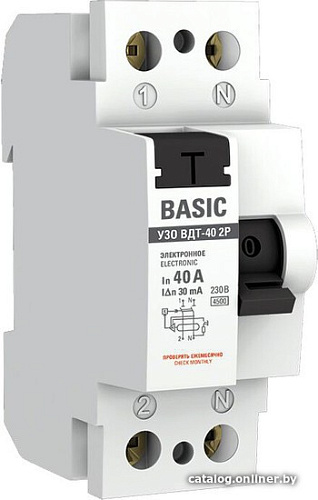 Устройство защитного отключения EKF Basic ВД-40 2P 40А 30мА elcb-2-40-30e-sim