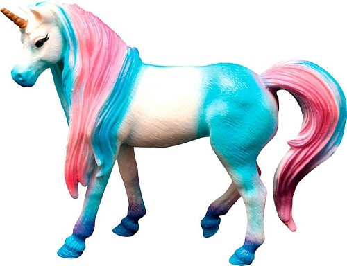 Фигурка Masai Mara Мир фэнтези. Голубой единорог с длинной цветной гривой MM206-436