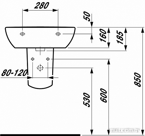 Умывальник Laufen PRO 810951 55x44