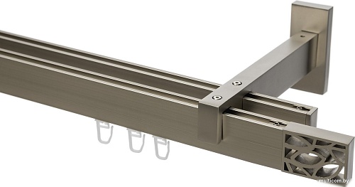 Карниз для штор Sundays Home Флэт Лайн Грид двойной (составной, сатин, 4 м)