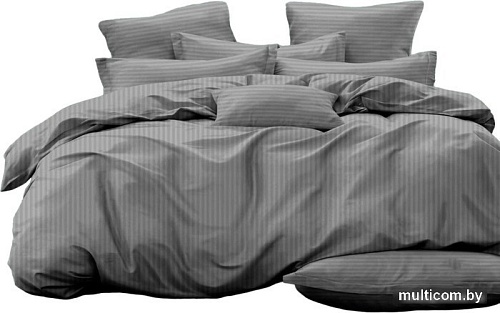 Постельное белье Pandora №1x1 17-1502 Серый 2сп с европростыней (микрофибра-страйп)