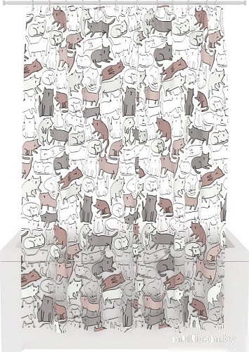 Шторка-занавеска для ванны Fora Peva Cats FOR-PV09