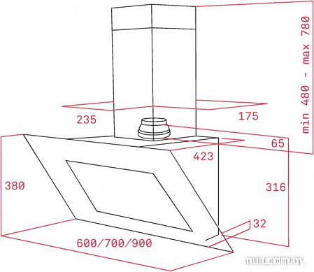 Кухонная вытяжка TEKA DVT 980 White [40483542]