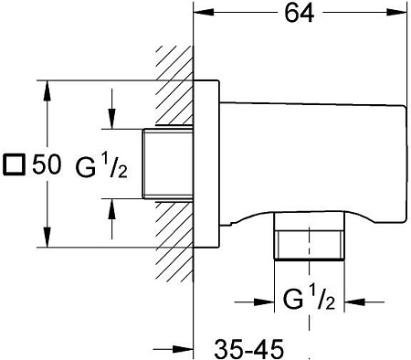 Крепление шланга Grohe Rainshower 27076000 (хром)