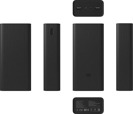 Внешний аккумулятор Xiaomi Mi Power Bank 3 PB3018ZM 30000mAh (черный)