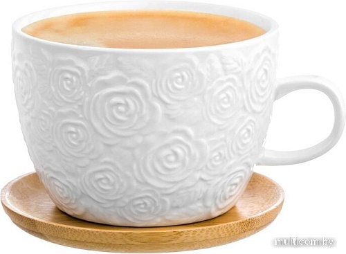 Чашка с блюдцем Elan Gallery Розы 540291