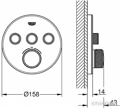 Смеситель Grohe Grohtherm SmartControl 29904LS0