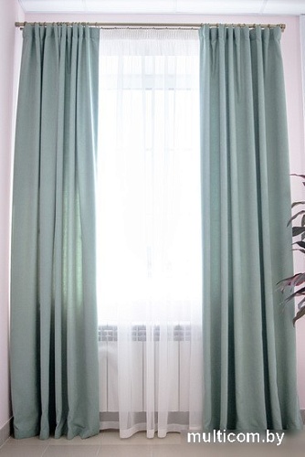 Комплект штор Decoretto Канвас нежно-мятный КНМ-К248 4x2.7 м (зеленый, 2 шт)