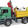 Bruder MAN TGS Truck with 3 glas recycling containers 03753